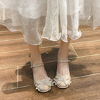 Damen elegante Ballerinas mit funkelnder Schleifenapplikation R&B
