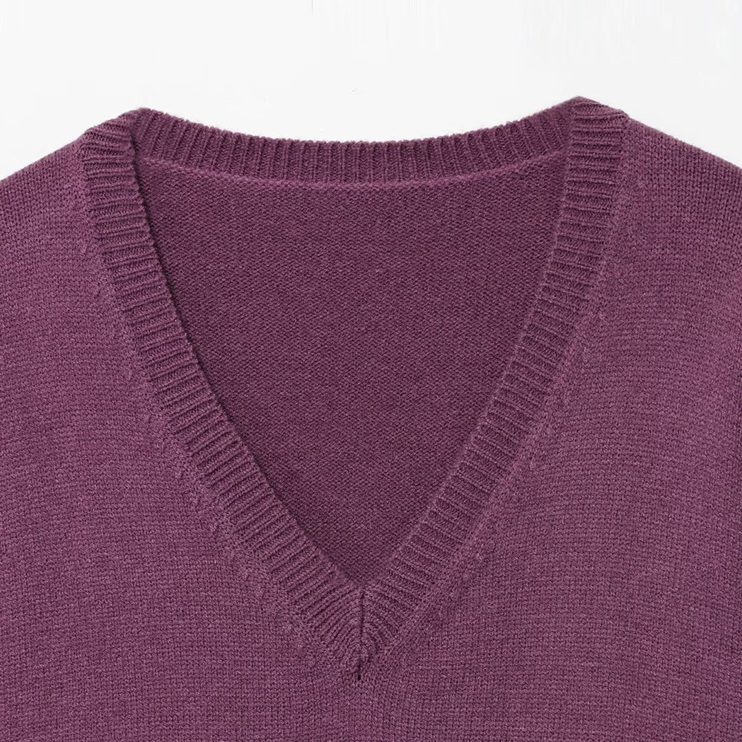 Damen eleganter V-Ausschnitt Pullover R&B