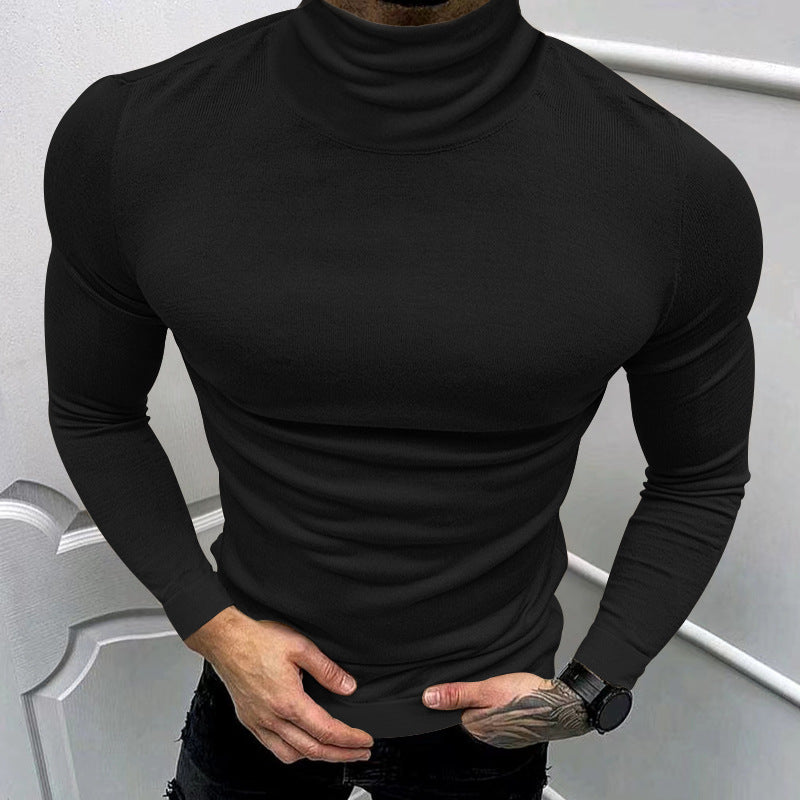 Herren eleganter Rollkragenpullover aus hochwertigem Baumwollmix R&B