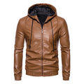 Herren Kunstlederjacke mit praktischem Kapuzen Design und sportiven Details