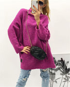 Damen großzügig geschnittener Strickpullover mit weitem Bündchen und modischem Schnitt R&B