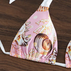 Damen Triangel-Bikini mit trendigem Muschelmuster und raffinierten Trägern R&B