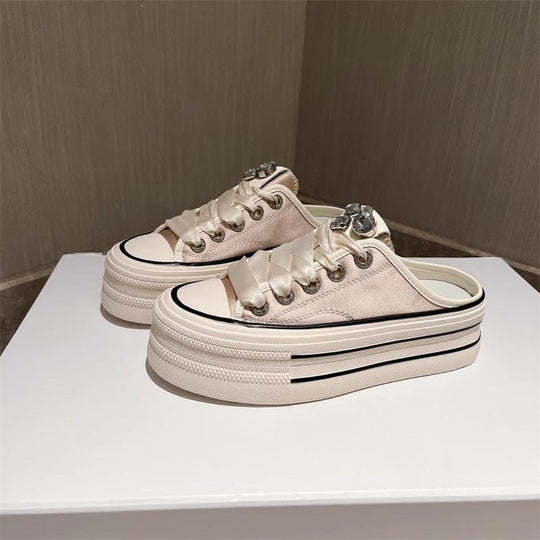Damen modische Slip-On Sneakers mit glänzenden Details und komfortabler Sohle R&B