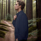 Herren leichte Übergangsjacke mit hochgeschlossenem Kragen und seitlichen Taschen R&B