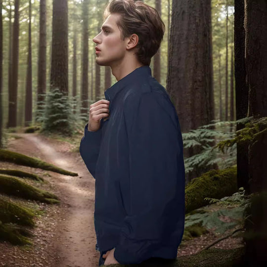 Herren leichte Übergangsjacke mit hochgeschlossenem Kragen und seitlichen Taschen R&B