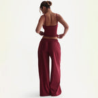 Damen Gemütliches und stylisches Lounge-Set mit weitem Bein und Trägeroberteil R&B