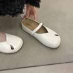 Damen bequeme Pantoletten mit verstellbarem Riemen und offenem Zehenbereich R&B