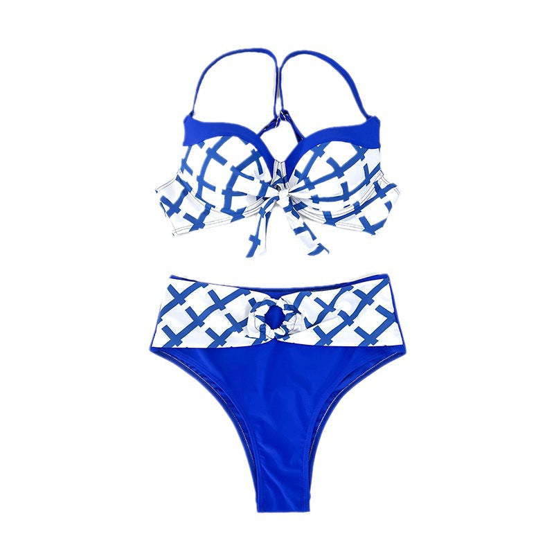 Damen Bikini-Set mit elegantem Knoten-Design und Hochbund R&B