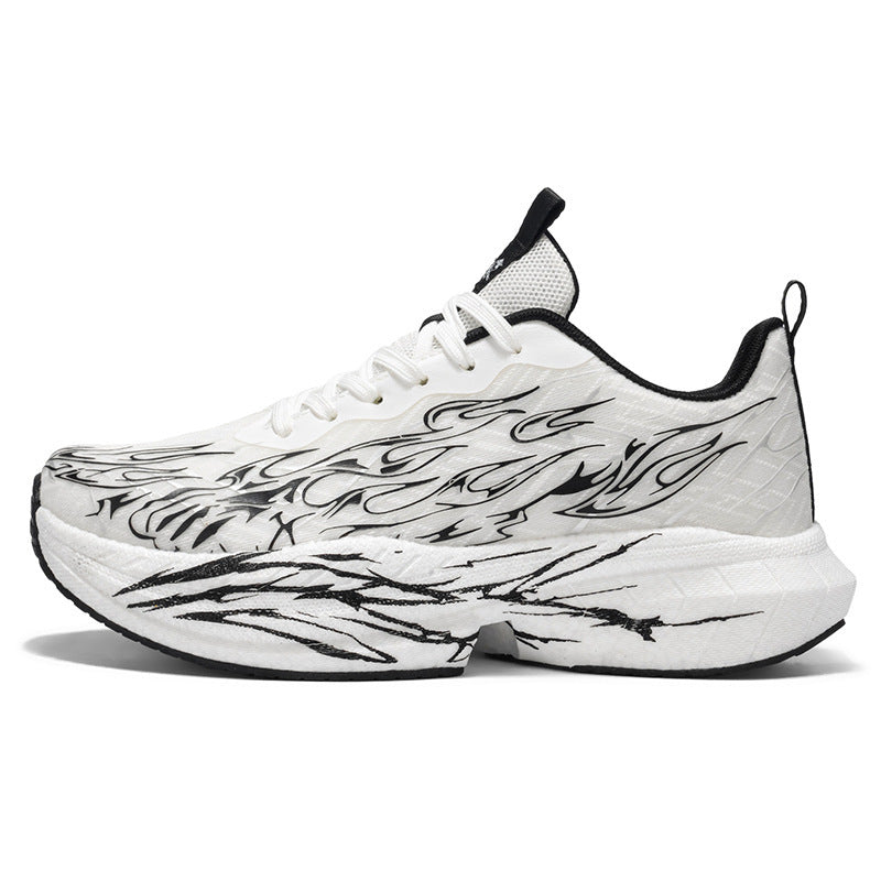 Damen Sportliche Sneaker mit stylishem Flame-Design und atmungsaktiver Mesh-Oberfläche