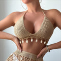 Damen Häkelbikinioberteil mit Muscheldekor R&B
