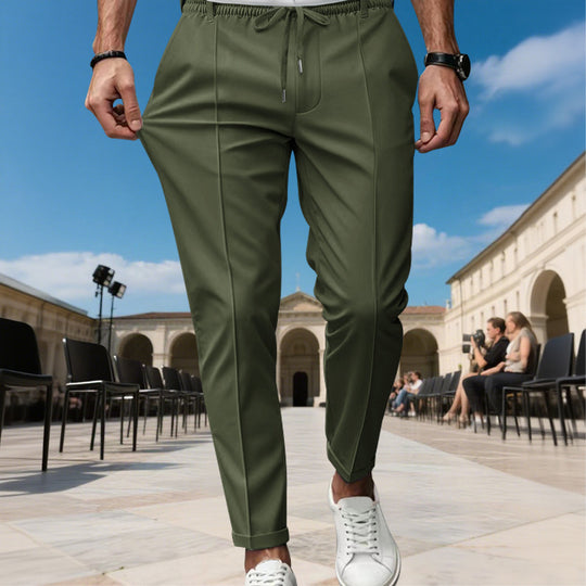 Herren moderne Chinohose mit bequemem elastischem Bund und praktischen Seitentaschen R&B