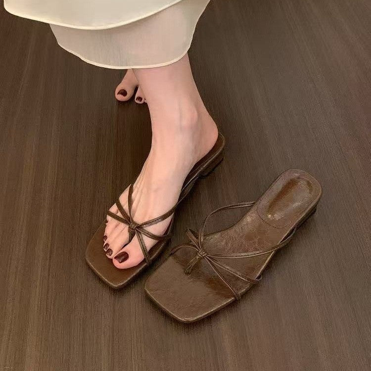 Damen Trendige Flip-Flop-Sandalen mit elegantem Knoten-Design und anatomischer Passform R&B