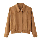 Damen elegante Wildlederjacke mit praktischen Taschen R&B