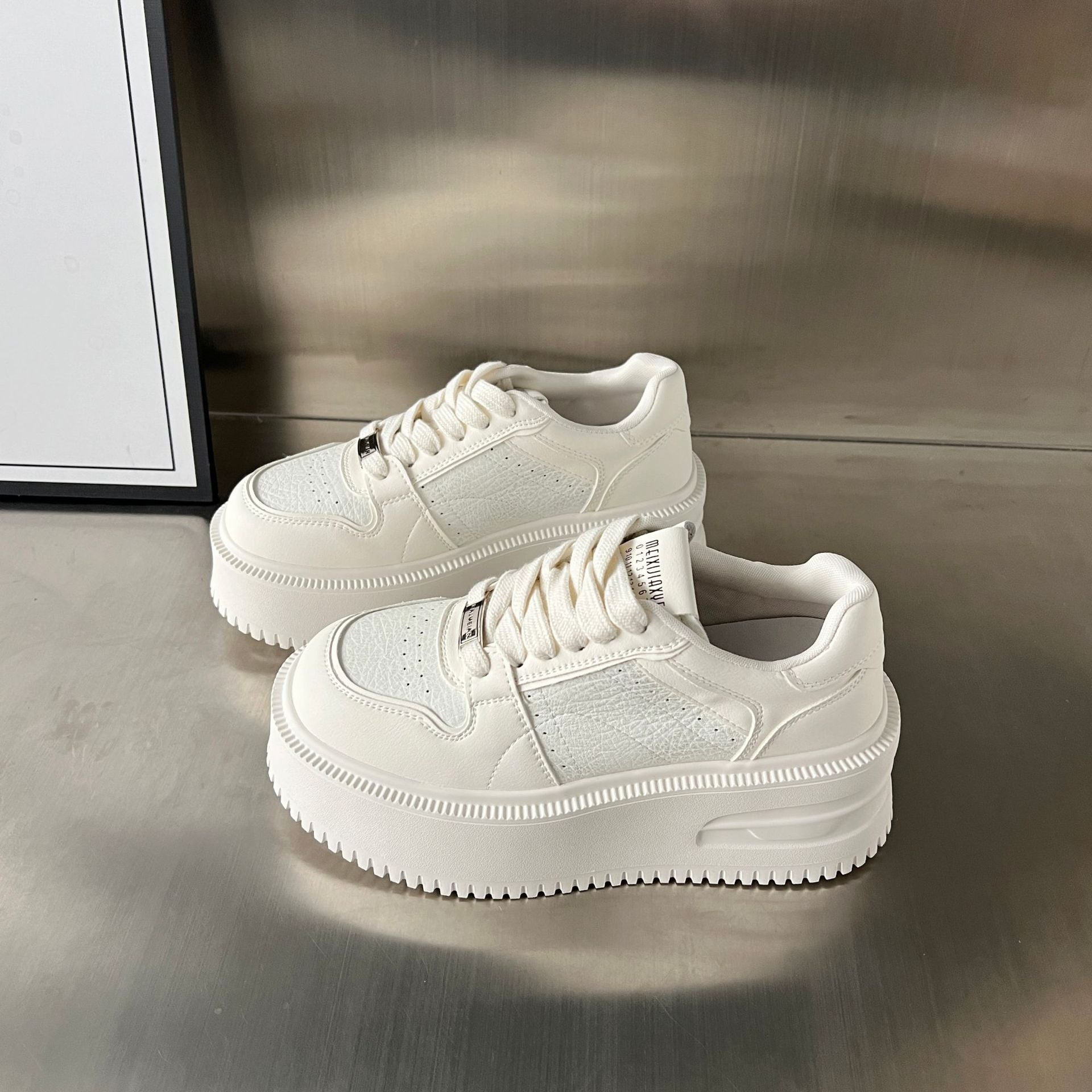 Damen Sneakers mit dickem Plateau und atmungsaktiver Obermaterialstruktur R&B