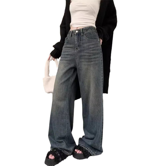 Damen Weit geschnittene High-Waist Jeans im modernen Vintage-Look R&B