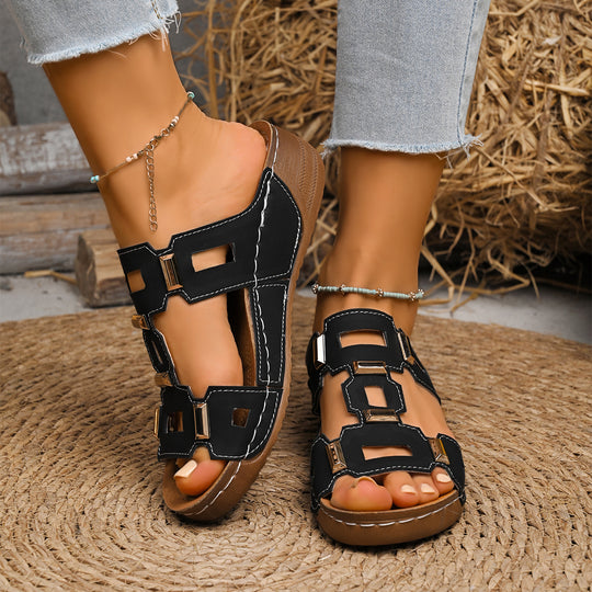 Damen Komfortable Sandalen mit dekorativem Schnitt R&B