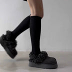 Damen Gemütliche Fell-Clogs mit weichem Innenfutter und rutschfester Sohle R&B
