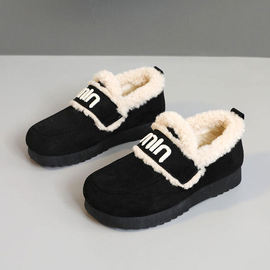 Damen Bequeme Plüsch-Sneaker mit auffälligem Veloursleder R&B