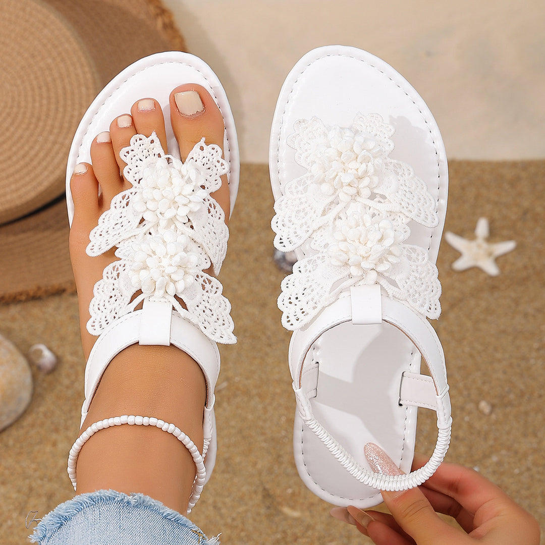Damen Filigrane Blumen-Sandalen R&B
