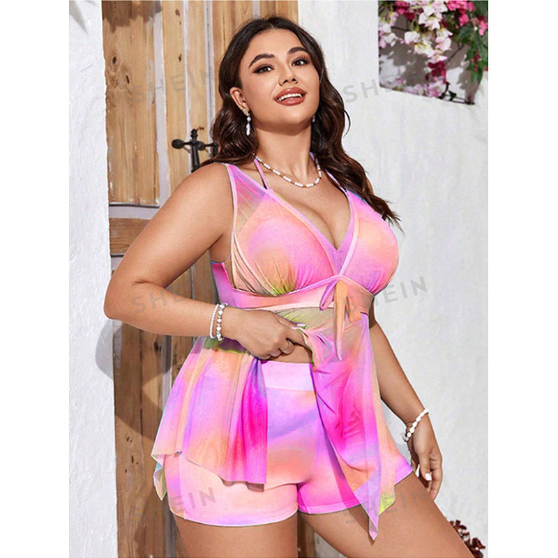 Damen Bikiniset mit fließendem Überwurf und verstellbaren Trägern R&B