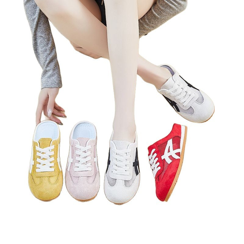 Damen Atmungsaktive und komfortable Slipper mit Mesh und Wildlederoptik