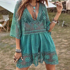 Damen luftiger Beachcover-Up mit aufwendiger Stickerei R&B