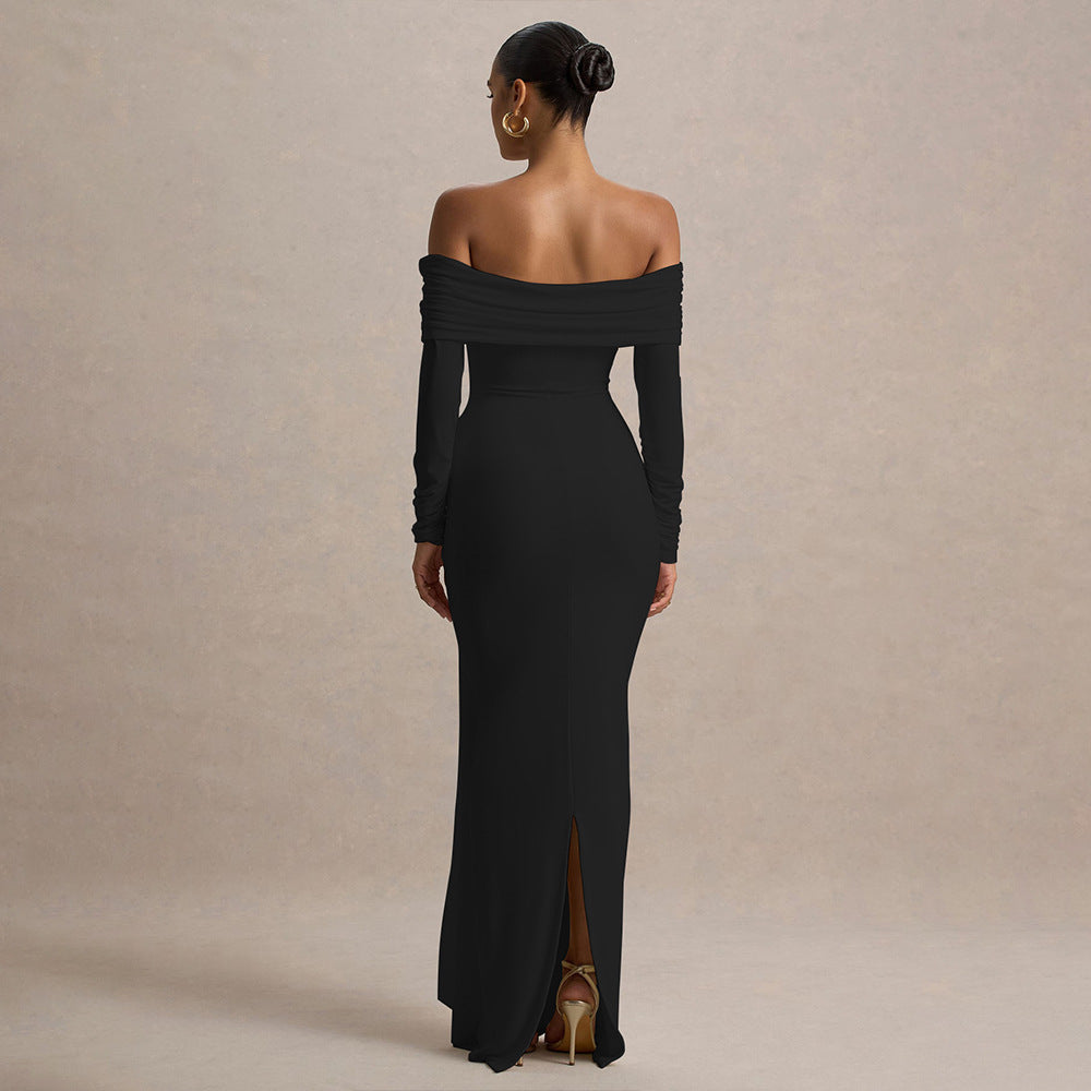 Damen Elegantes Off-Shoulder Abendkleid mit drapierter Silhouette R&B