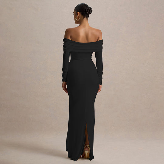 Damen Elegantes Off-Shoulder Abendkleid mit drapierter Silhouette R&B