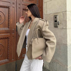 Damen Modischer Oversize-Blazer mit schmalen Revers R&B