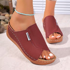 Damen Trendige Slip-On Sandalen mit modischer Überlappung und komfortablem Fußbett R&B