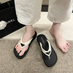 Damen Elegante Flip-Flops mit dekorativem Riemendesign und rutschfester Sohle EB