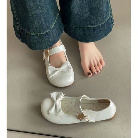 Damen elegante Mary Jane Ballerinas mit Schleifenverzierung R&B