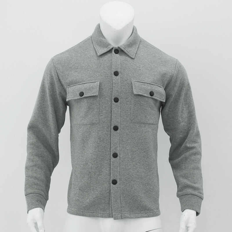 Herren lässige Hemdjacke mit praktischen Brusttaschen und strukturiertem Design R&B