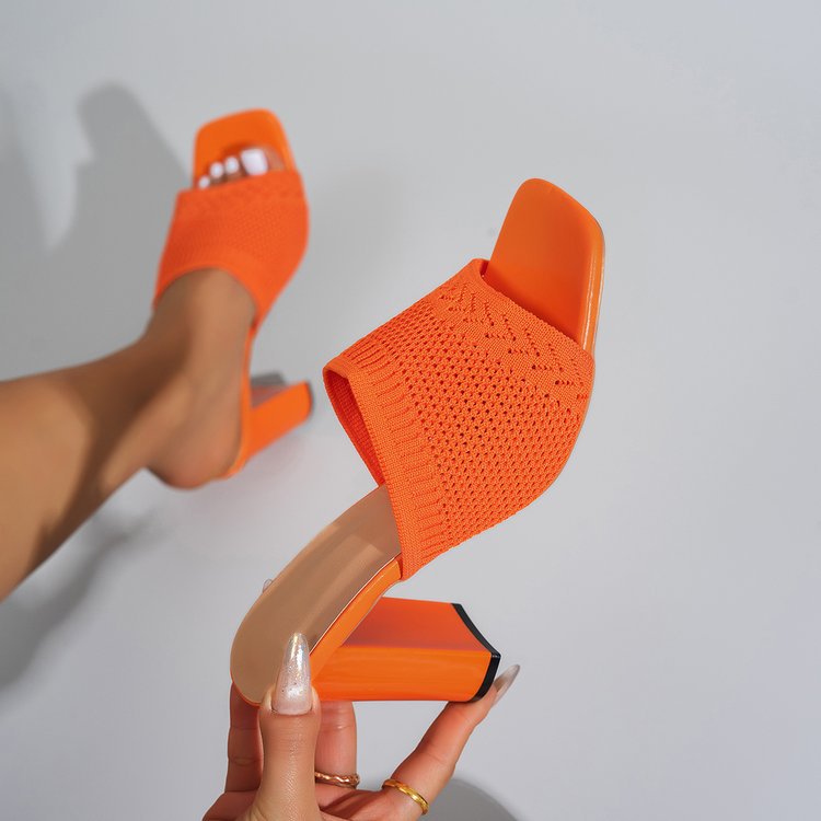 Damen Mules mit atmungsaktivem Netzdesign und bequemer Blockabsatzsohle R&B