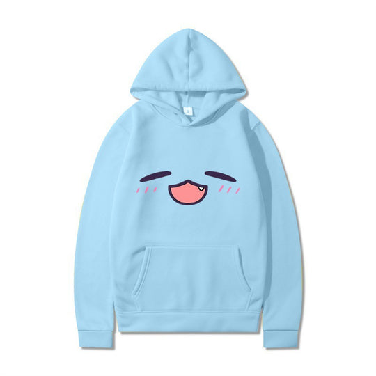 Damen Kapuzenpullover mit fröhlichem Cartoon-Gesicht und bequemer Passform R&B