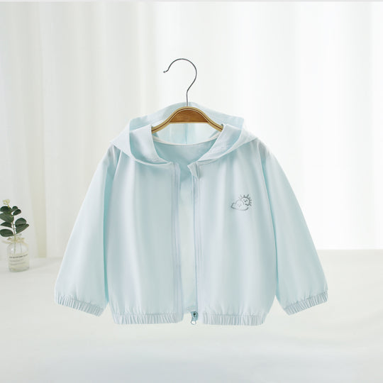 Unisex nan leichte Kapuzen-Sonnenschutz-Windjacke mit elastischen Bündchen R&B