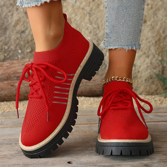 Damen Sportliche Strick-Sneaker mit rutschfester Sohle R&B