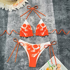 Damen Triangel-Bikini mit coolem Totenkopf-Design R&B