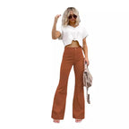 Damen Modische Hochbund-Flared-Jeans R&B