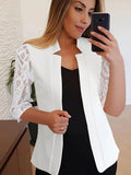 Damen Elegante Blazerjacke mit Spitze R&B