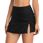 Damen sportlicher Wickelrock mit verstellbarem Cut-Out R&B