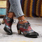 Damen Schuhwerk mit floralem Design und robustem Blockabsatz R&B