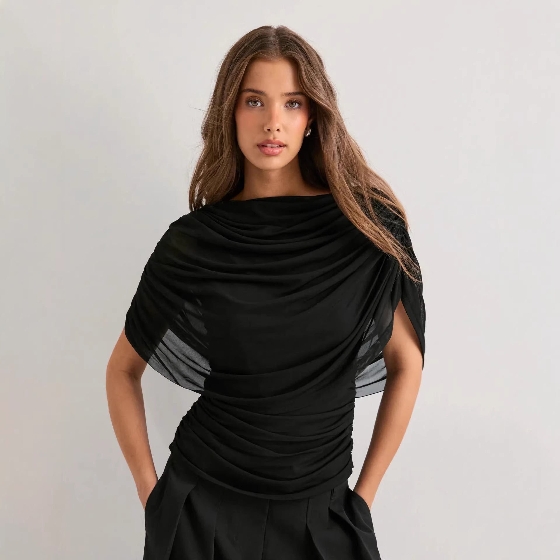 Damen stilvolles Drapiertop R&B