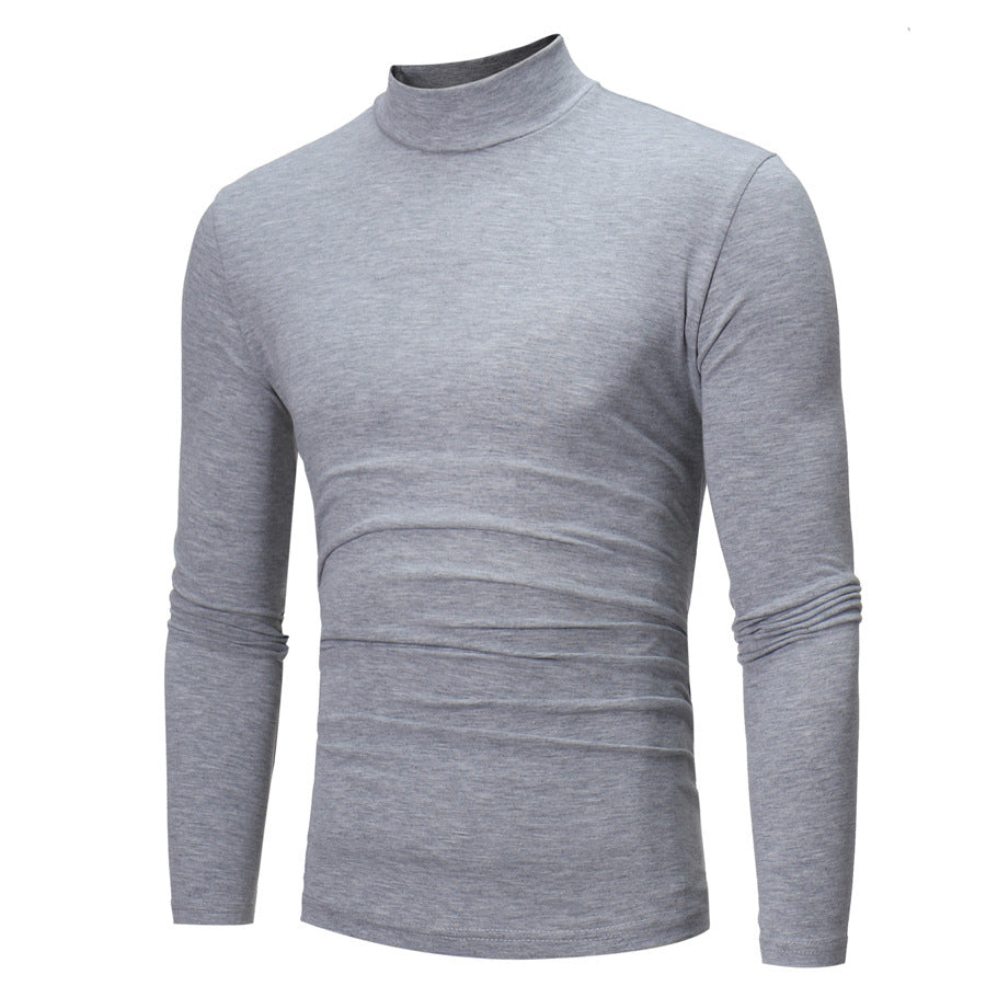 Rollkragen Langarmshirt Herren aus Baumwolle
