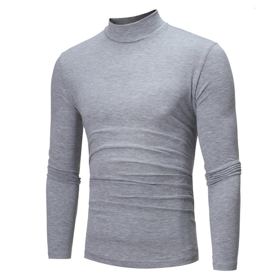 Rollkragen Langarmshirt Herren aus Baumwolle