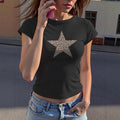 Damen T-Shirt mit stylischem Sternmotiv und Leo-Print R&B