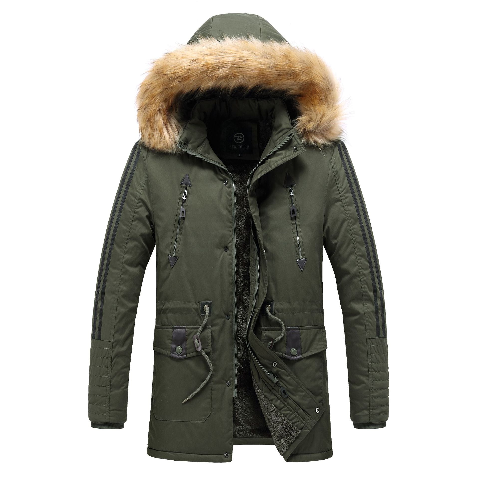 Herren Winterparka mit abnehmbarem Kunstfellkragen R&B