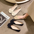Damen elegante Ballerinas mit Schleifen-Detail und funkelndem Schmuck R&B