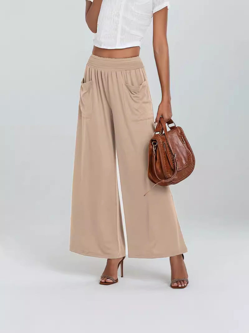 Damen Weite Trendhose mit elastischem Bund und praktischen Taschen R&B