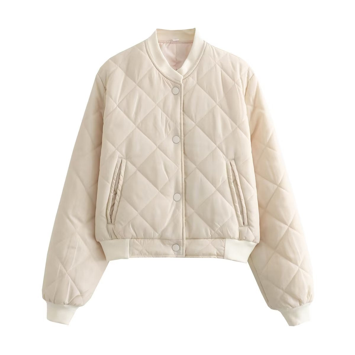 Damen gesteppte Kurzjacke mit praktischem Knopfverschluss R&B